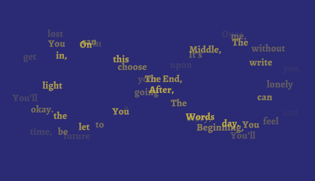 A screen capture of the infinity poem as an infinity loop